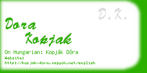 dora kopjak business card